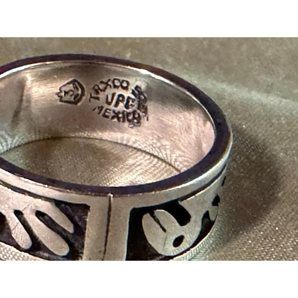 Vintage Taxco Mexico 925 Sterling Silver Bird Band Ring Size 10 Eagle 3 UPC